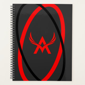 Attoni Dark Grey Red and Black Ellipticals Logo Planner