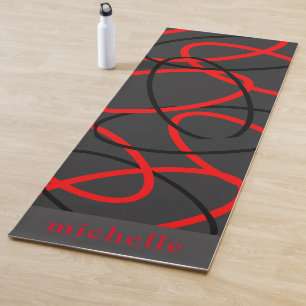 Attoni Namaste Reversible Red Black Elliptical Yoga Mat