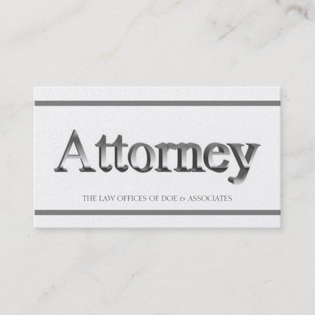 Attorney 3D Stripes Golden Business Card (Front)