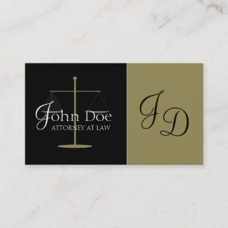 Attorney Antique Gold Monogram Business Card