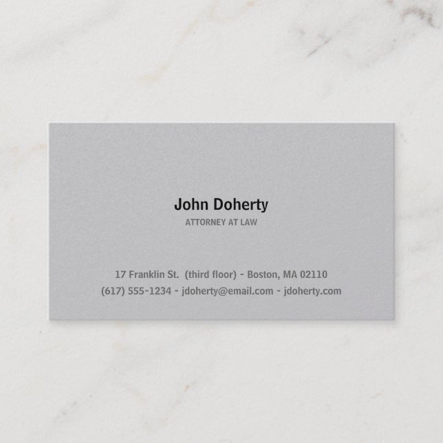 Attorney at Law | Advocate Plain Business Card (Front)
