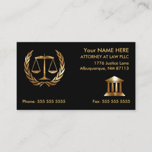 Attorney at Law Black and Gold Appointment Business Card