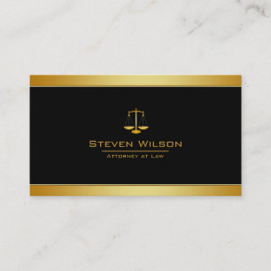 Attorney At Law Black and Gold Legal Scale Business Card