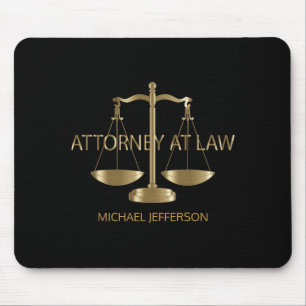 Attorney at Law - Black and Gold Mouse Mat