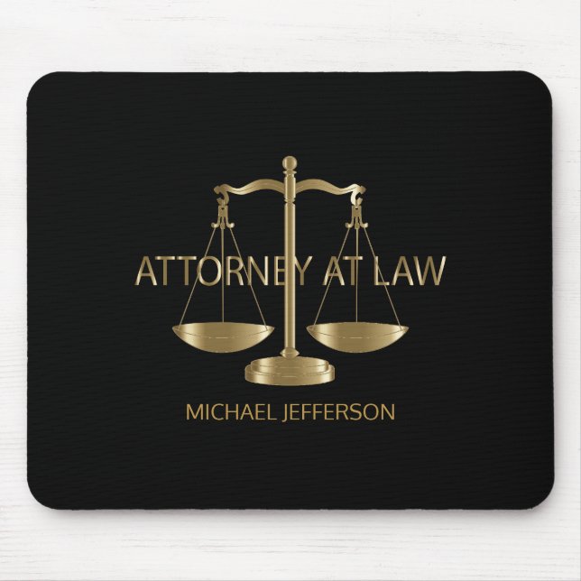 Attorney at Law - Black and Gold Mouse Mat (Front)