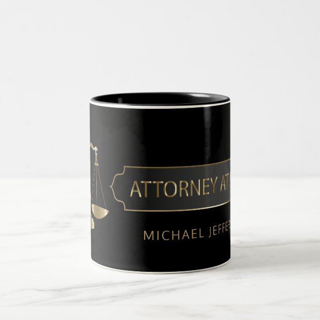 Attorney at Law - Black and Gold Two-Tone Coffee Mug (Center)
