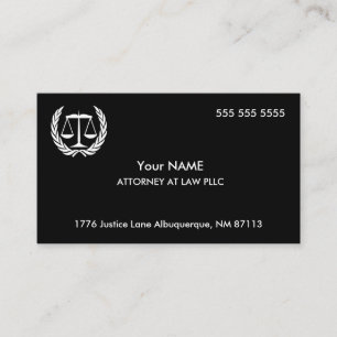Attorney at Law Black and White Business Card