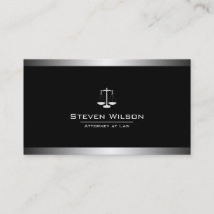 Attorney At Law Black and White Legal Scale Business Card