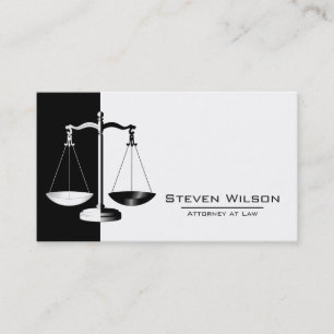 Attorney At Law Black and White Legal Scale Business Card