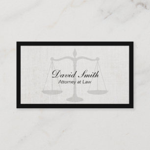 Attorney at Law Black Border Linen Background Business Card