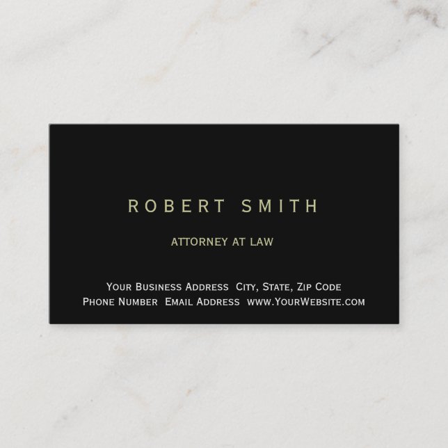 Attorney at Law Black Business Card (Front)