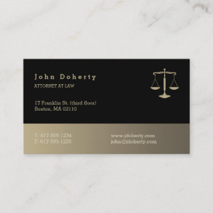 Attorney at Law   Black Gold Business Card