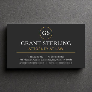 Attorney at Law Black Gold Luxury Modern Business Card