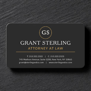 Attorney at Law Black Gold Professional Business Card