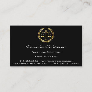 Attorney at Law Black Gold Scale Lawyer Custom VIP Business Card
