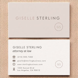 Attorney at Law Blush Pink Minimalist Luxury Business Card