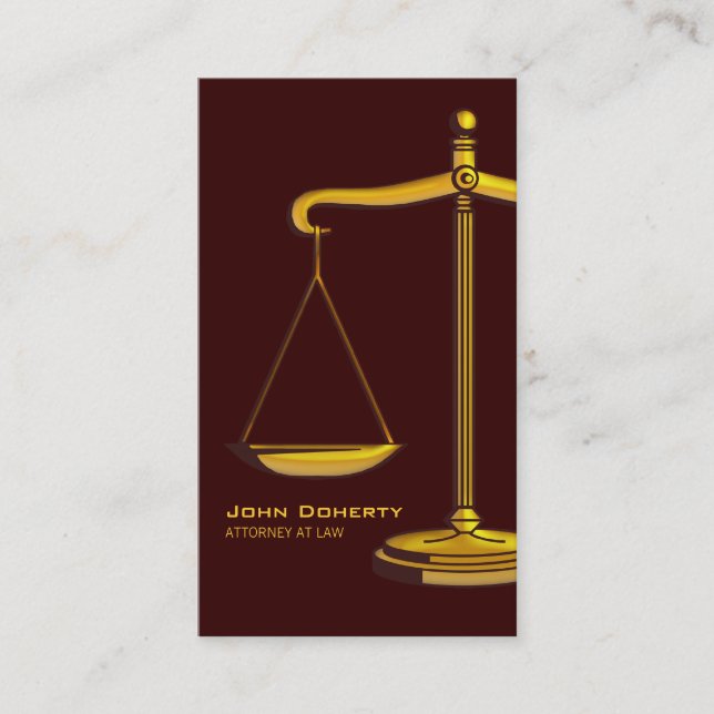 ATTORNEY AT LAW | Brown Business Card (Front)