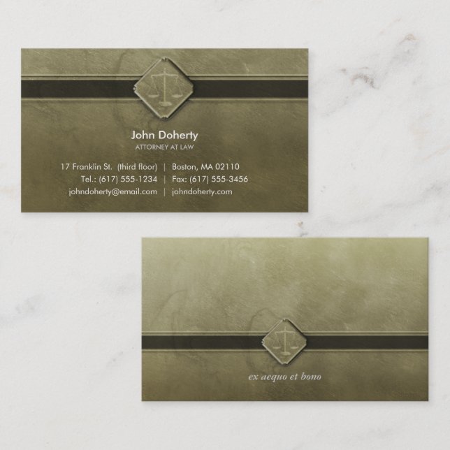 ATTORNEY AT LAW BUSINESS CARD (Front/Back)