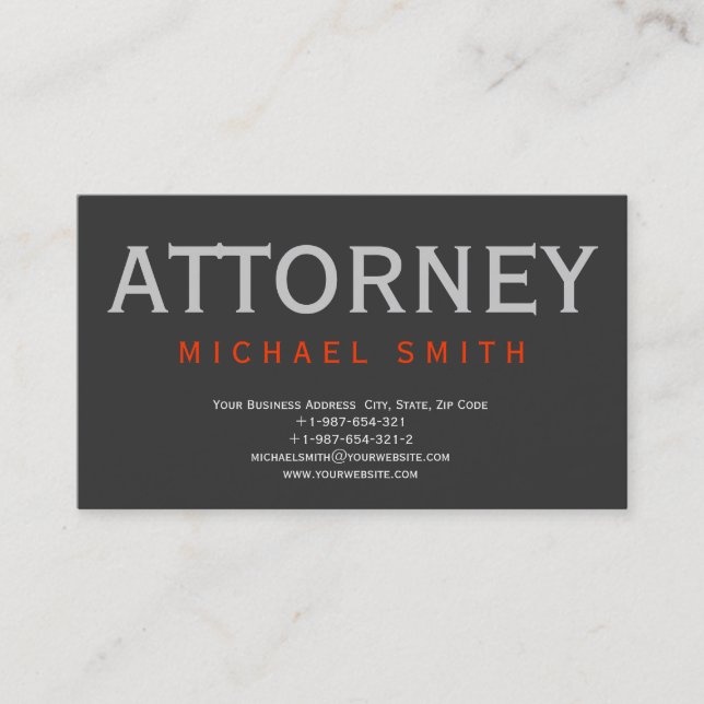 Attorney at Law Business Card (Front)