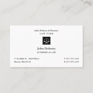 Attorney at Law Classic Lawyer Black Business Ca Business Card
