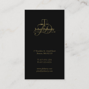 Attorney at Law Classy Golden Scales of Justice Business Card