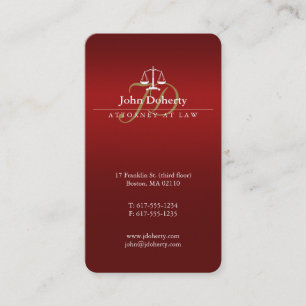 Attorney at Law Classy Scales of Justice Business Card