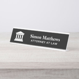 Attorney at law custom desk name plates