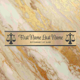 Attorney at Law Door Signs Lawyer Gold Long Name