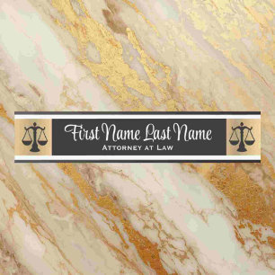 Attorney at Law Door Signs Lawyer Gold Long Name