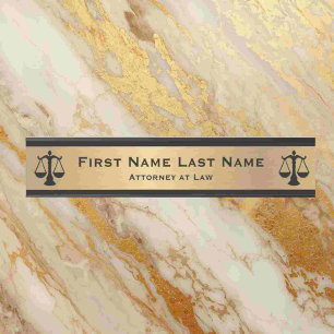 Attorney at Law Door Signs Lawyer Gold Long Name