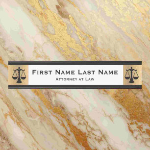 Attorney at Law Door Signs Lawyer Gold Long Name