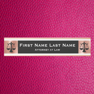 Attorney at Law Door Signs Lawyer Rose Gold