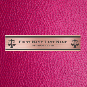Attorney at Law Door Signs Lawyer Rose Gold