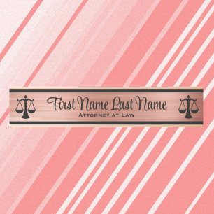 Attorney at Law Door Signs Lawyer Rose Gold