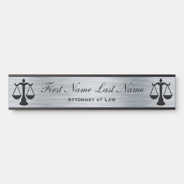 Attorney at Law Door Signs Lawyer SIlver (Front)