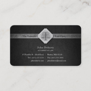 ATTORNEY AT LAW   Elegant Black Business Card