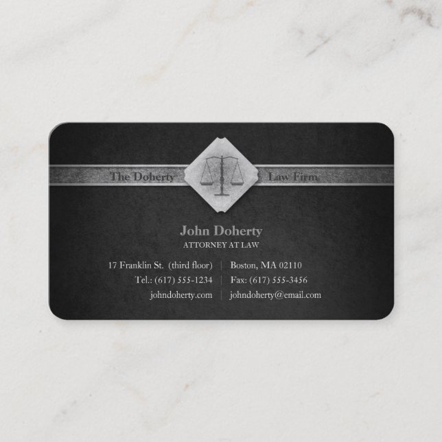 ATTORNEY AT LAW | Elegant Black Business Card (Front)