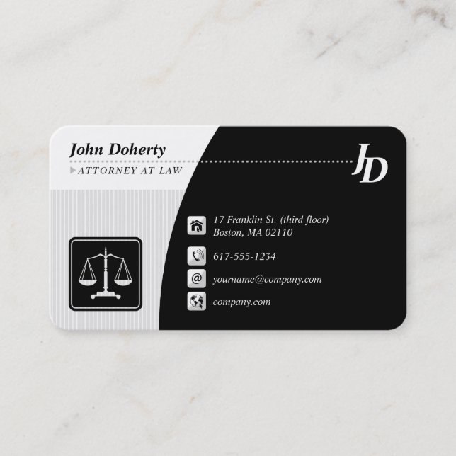 Attorney at Law | Elegant Business Card (Front)