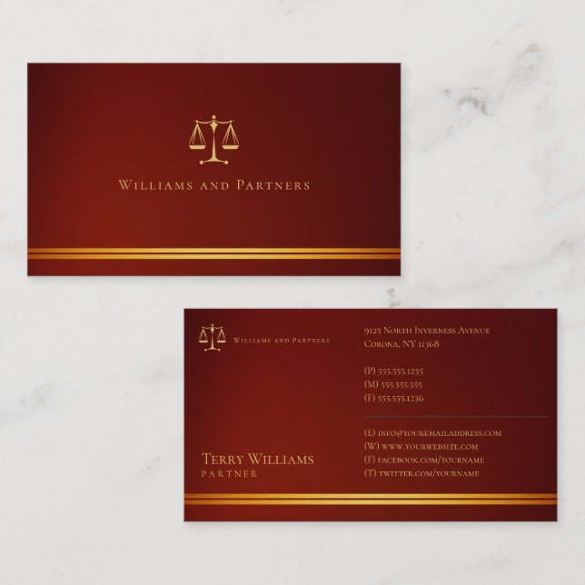 ATTORNEY AT LAW | Elegant Business Card (Front/Back)