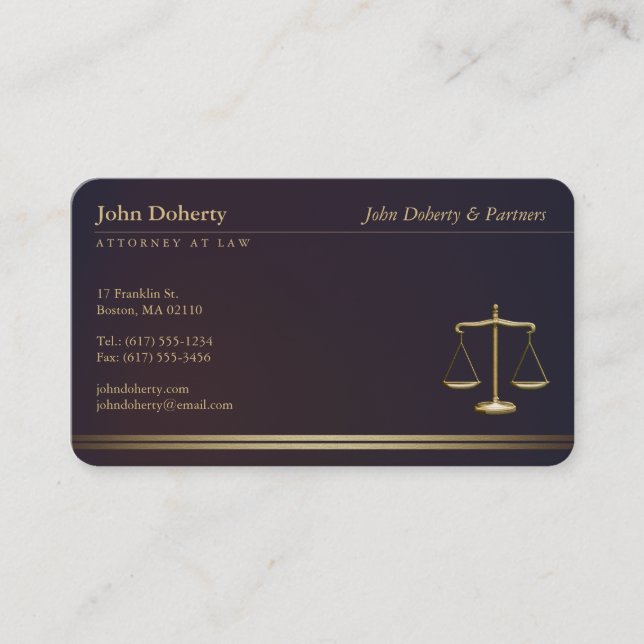 ATTORNEY AT LAW | Elegant Business Card (Front)