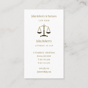 Attorney at Law   Elegant Gold Business Card