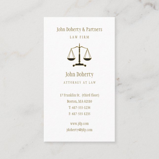 Attorney at Law | Elegant Gold Business Card (Front)