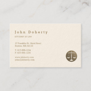 Attorney at Law   Elegant Gold Business Card