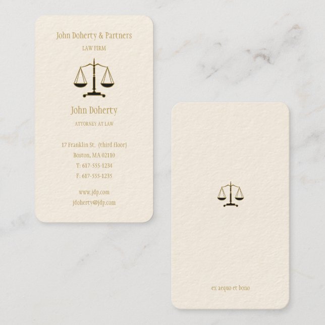 Attorney at Law | Elegant Gold Business Card (Front/Back)