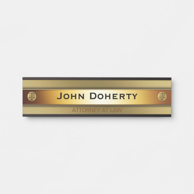 ATTORNEY AT LAW | elegant gold Door Sign (Front)