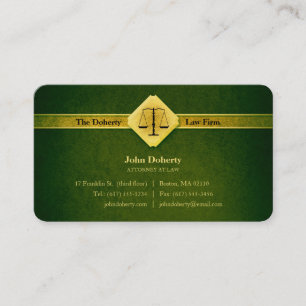 ATTORNEY AT LAW   Elegant Green Business Card