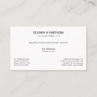 Attorney at Law | Elegant Plain Business Card