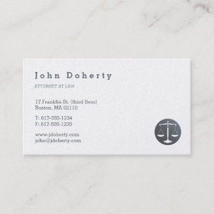 Attorney at Law   Elegant Platinum Business Card