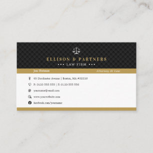 Attorney at Law   Elegant Professional Gold Business Card