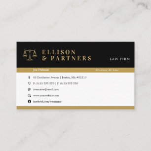 Attorney at Law   Elegant Professional Gold Business Card